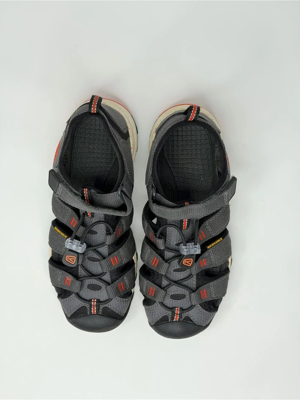 KEEN Newport Neo H2 Kids Size 3 Gray Orange Closed Toe Water Sandals Outdoor